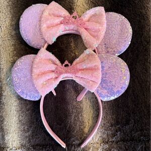 Pink and Purple Sequin Disney Mouse Ear Headbands set of 2